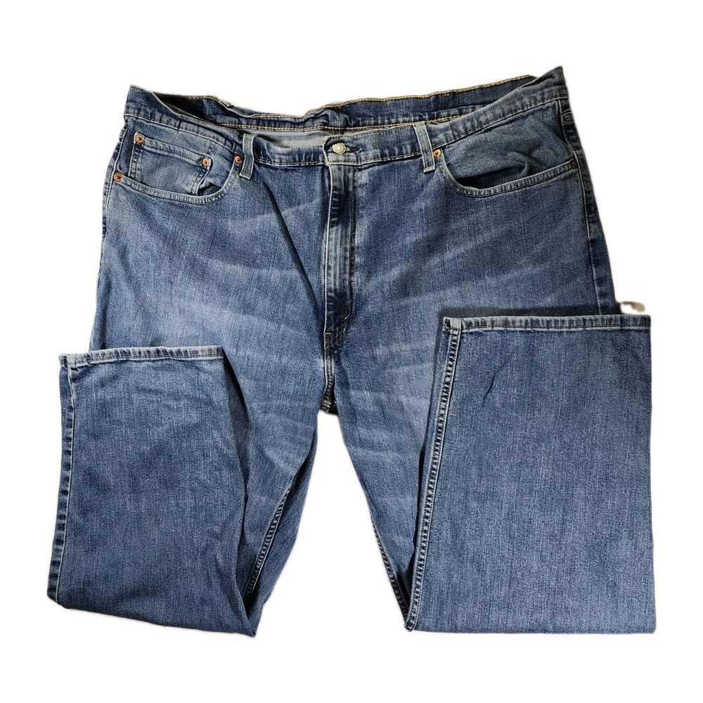 Levi's 559 Mens Relaxed Straight Fit Jeans 44X32 Dark Blue Wash Denim EUC